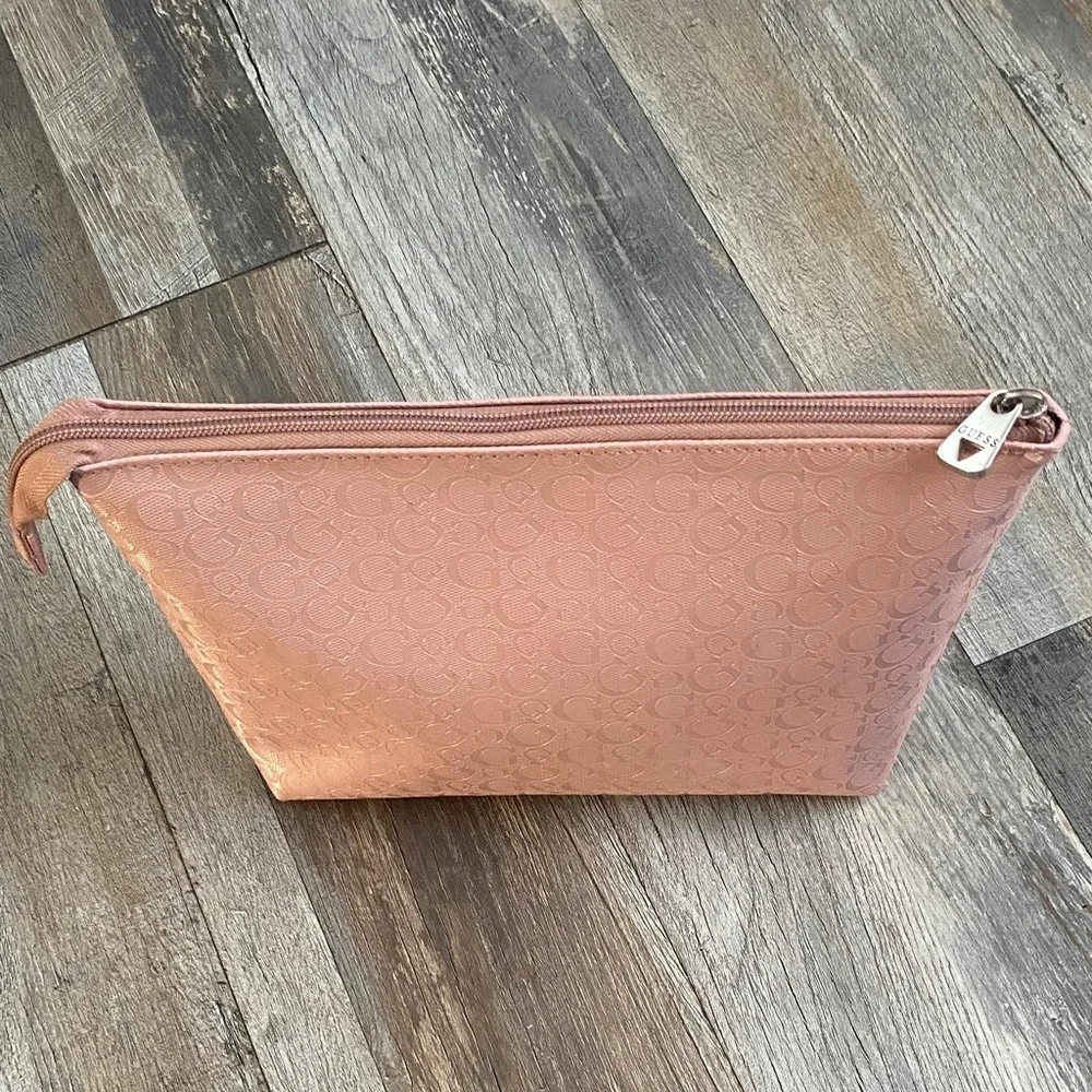 GUESS Pink Logo Cosmetic Bag